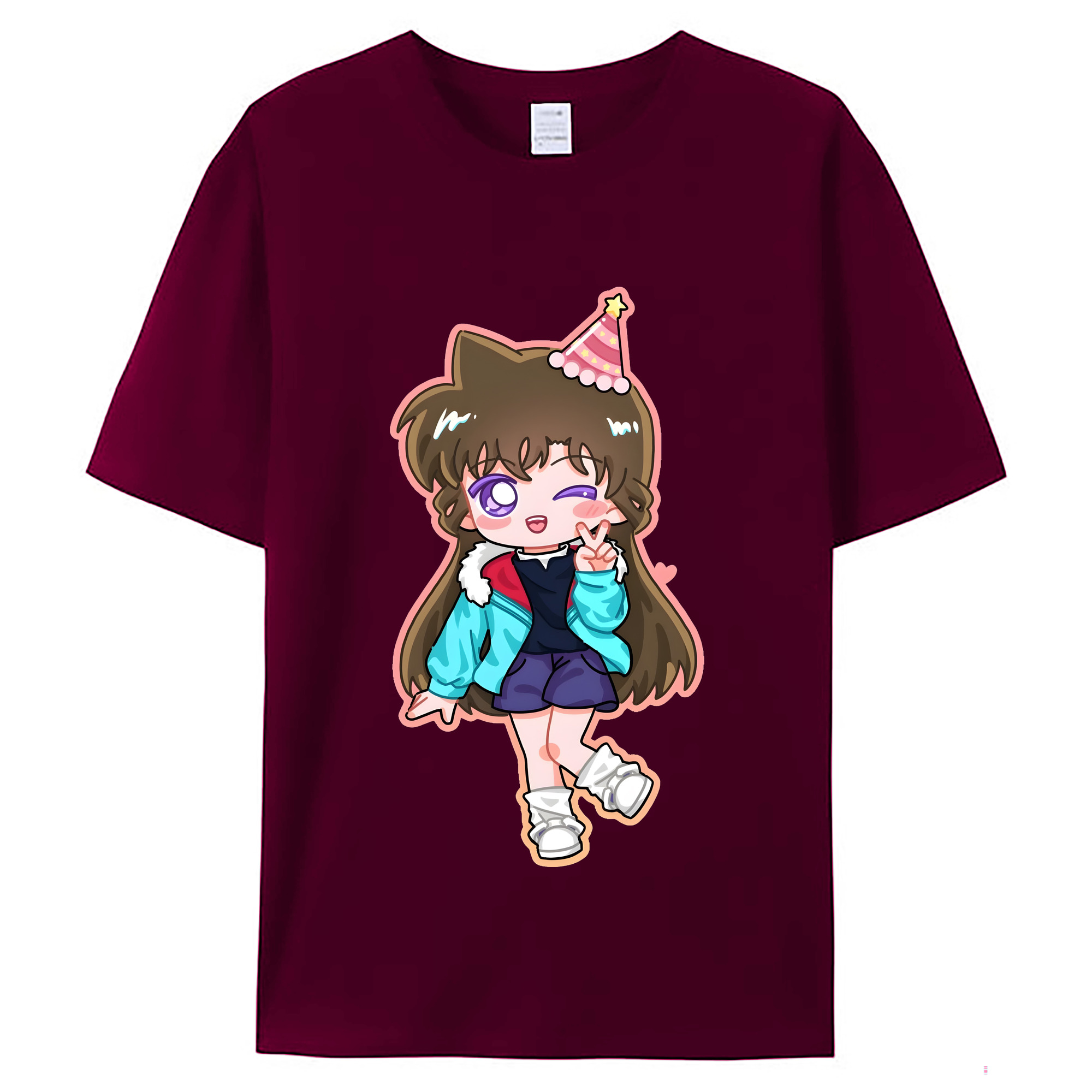 （画像用） 名探偵コナン 毛利 蘭 もうり らん、モーリ ラン Detective Conan Rachel Moore レディースカジュアルプリントTシャツ（綿100％）